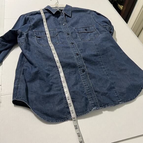 Vtg Ralph Lauren Jean Company Denim Shirt Large Button Down Long Sleeve Cotton - Picture 13 of 14
